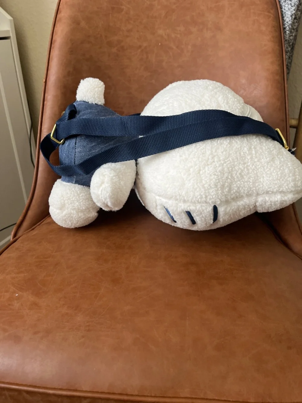 Hello Kitty White and Navy Sherpa Backback with zipper storage collector